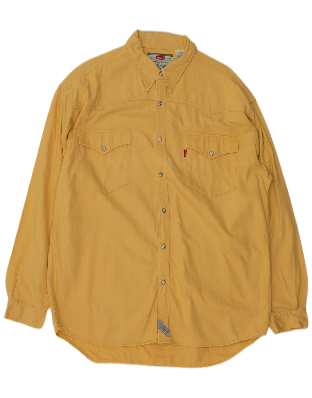 Camisa jeans masculina LEVI'S grande algodão amarelo