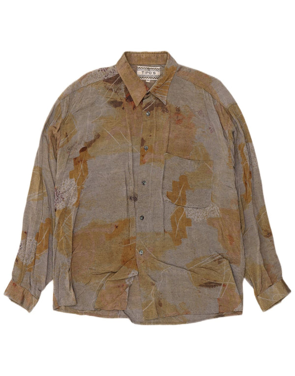 Camisa masculina com padrão abstrato Tipo'S XL cinza viscose