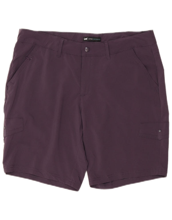 Shorts cargo feminino LEE US 14 XL W36 poliéster roxo