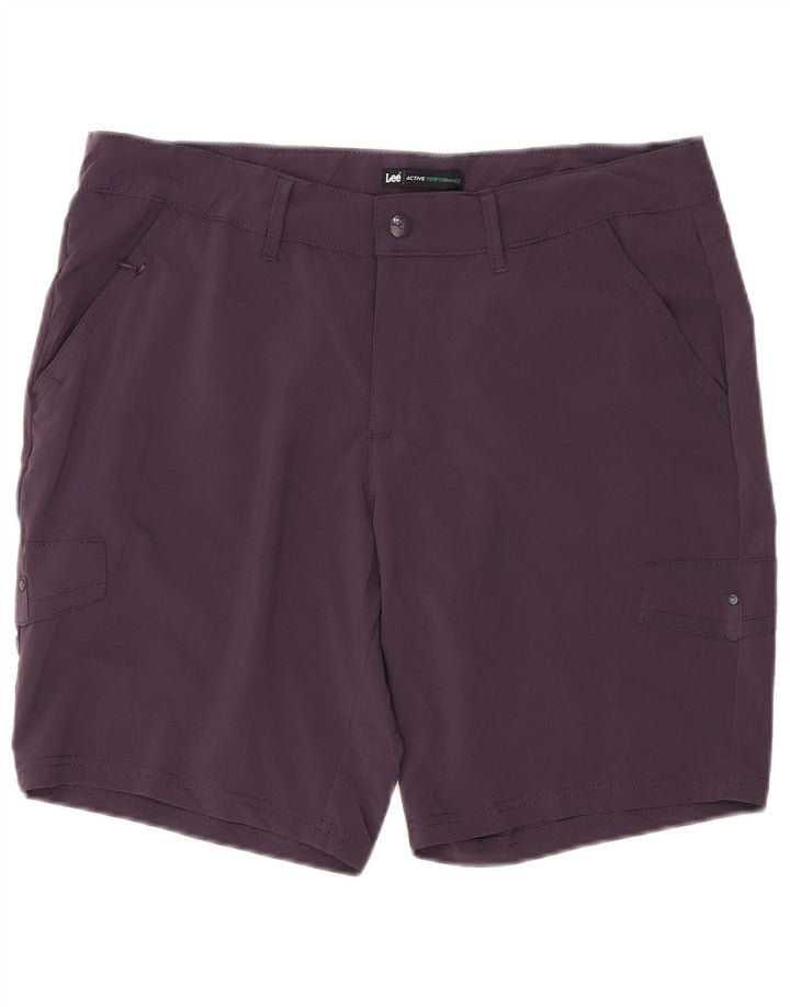Shorts cargo feminino LEE US 14 XL W36 poliéster roxo