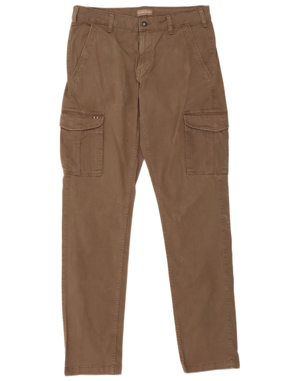 Calça cargo slim masculina Napapijri W32 L34 algodão marrom