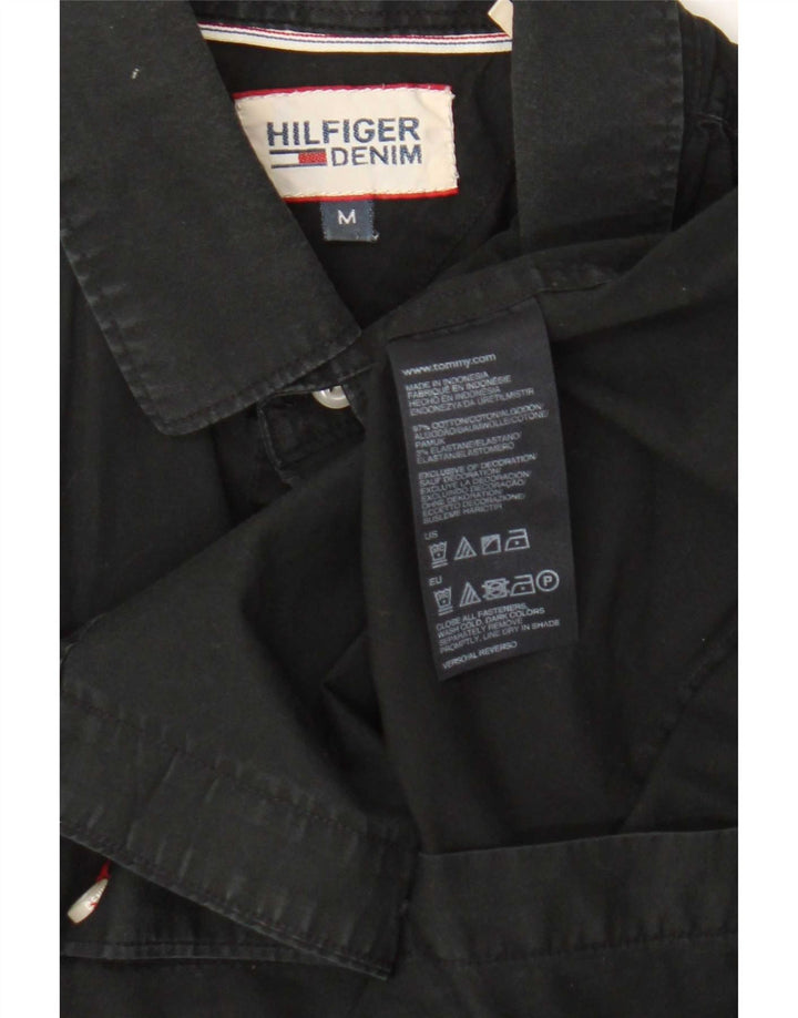 Camisa masculina Tommy Hilfiger Slim Fit média preta de algodão clássica