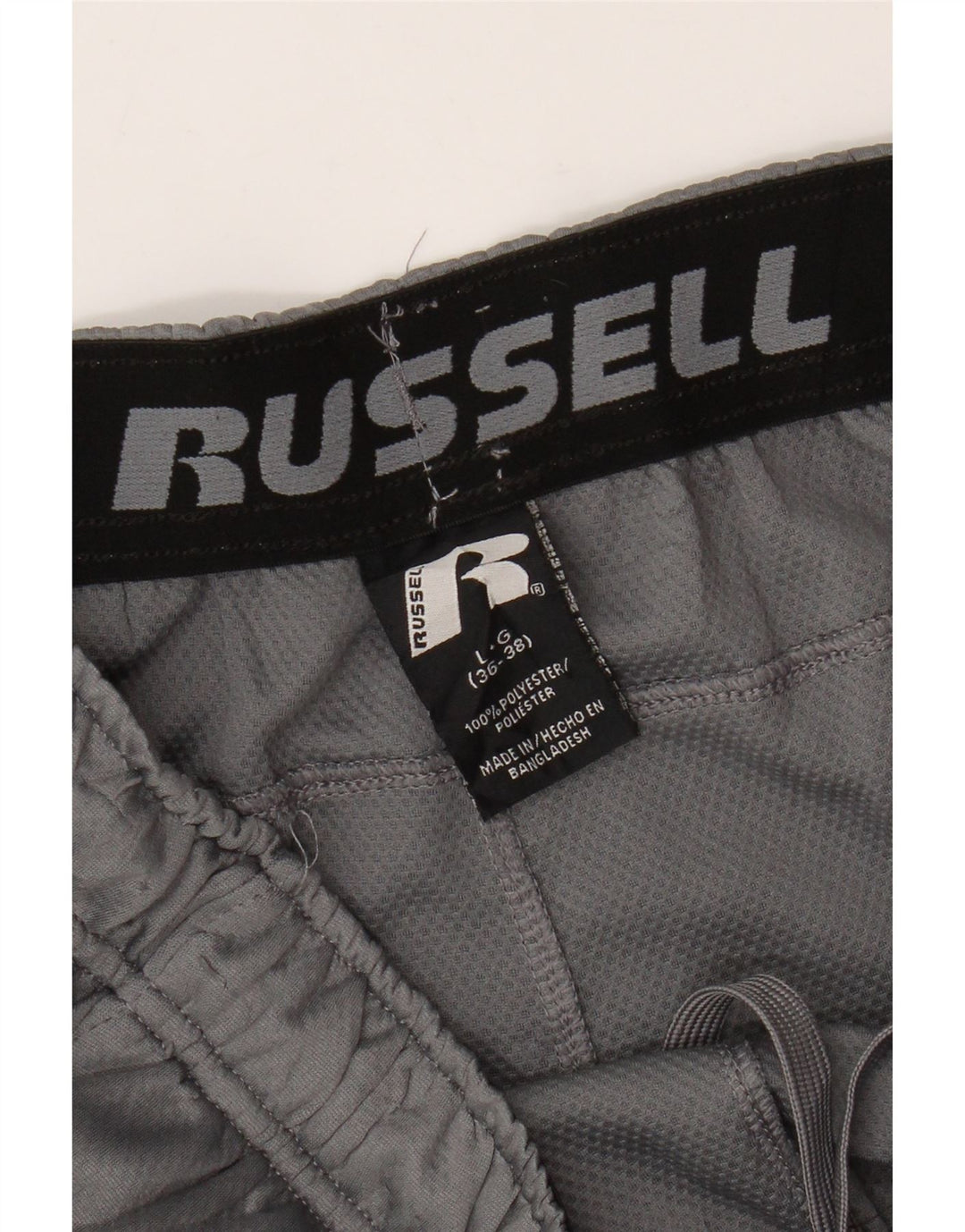 RUSSELL ATLÉTICO Mens Dri-Power Sport Shorts Grande Bloco de cores cinza