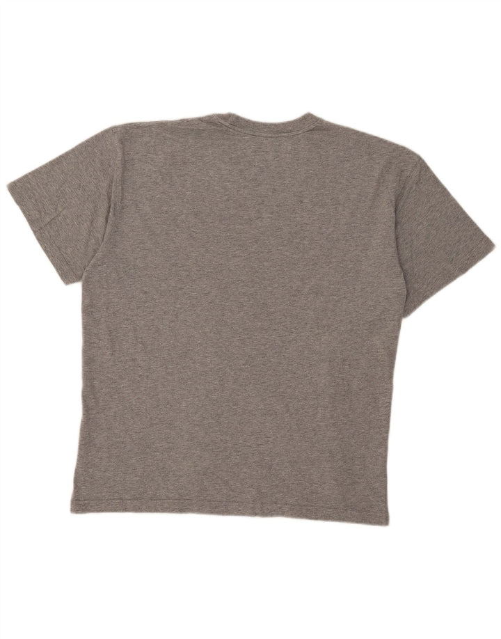 Camiseta gráfica masculina CAT Top XL algodão cinza
