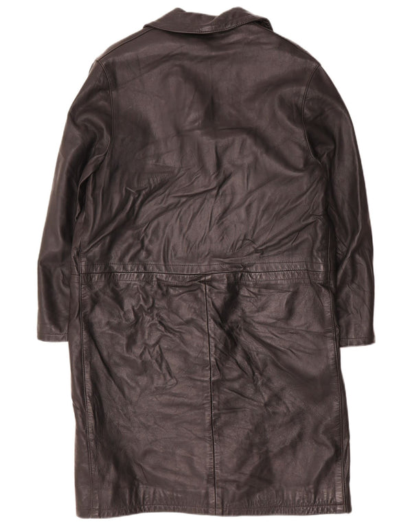 Casaco de couro feminino vintage UK 14 grande preto