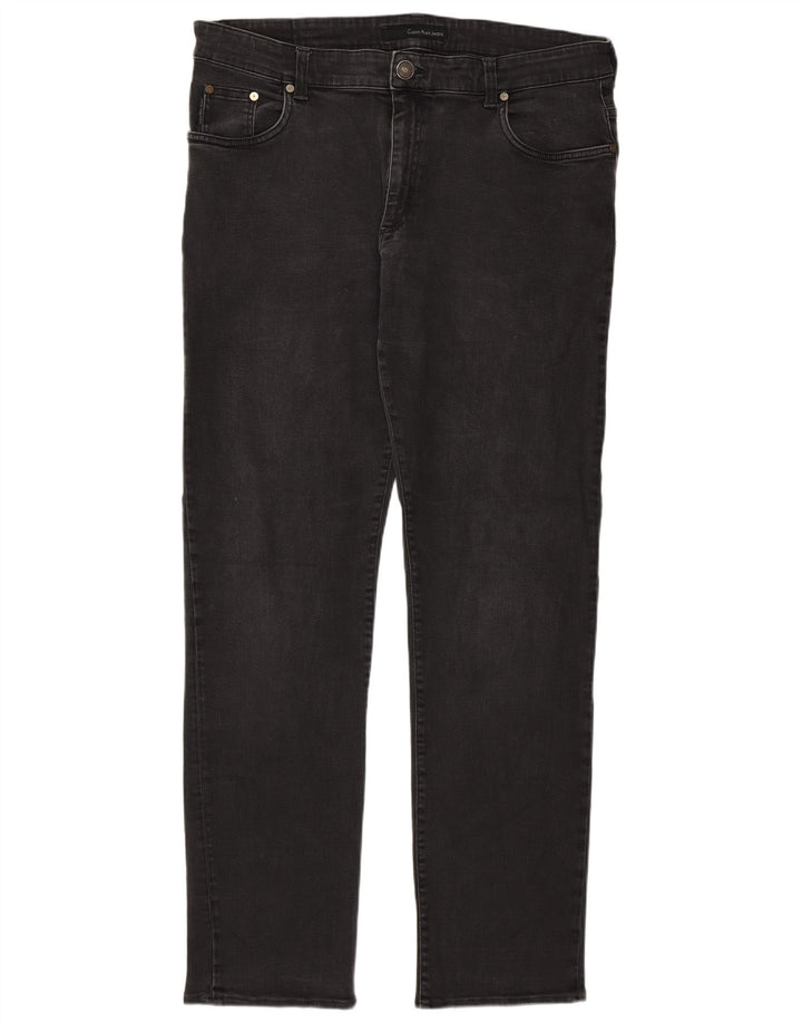 Calça jeans reta masculina Calvin Klein W36 L32 algodão cinza