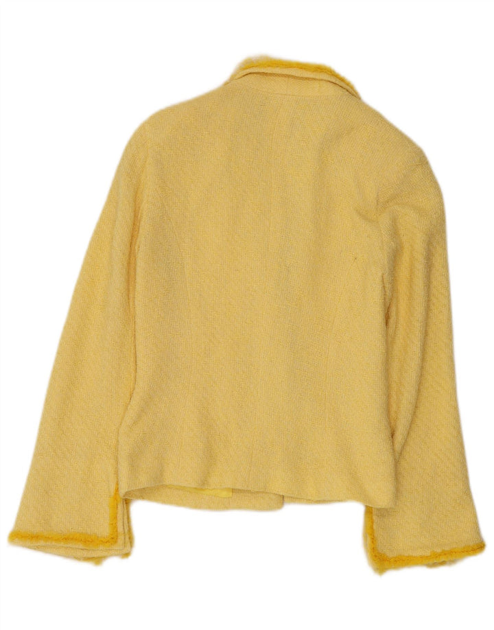 Jaqueta Blazer Feminina Morgan UK 12 Algodão Amarelo Médio