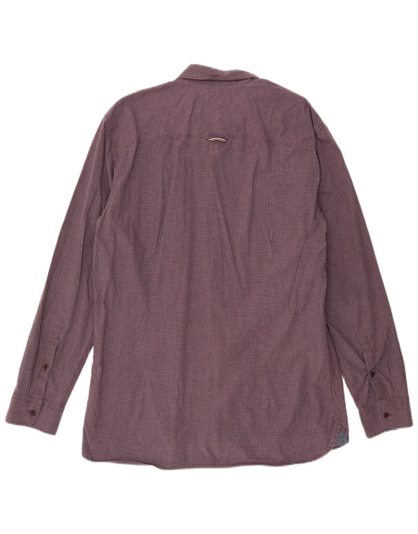 Tommy Hilfiger Mens Slim Fit Camisa XL Borgonha Algodão Gingham