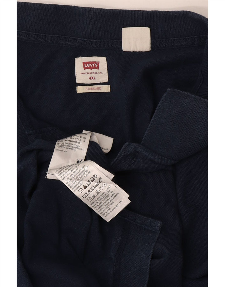 Camisa polo masculina padrão Levi's 4XL algodão azul marinho
