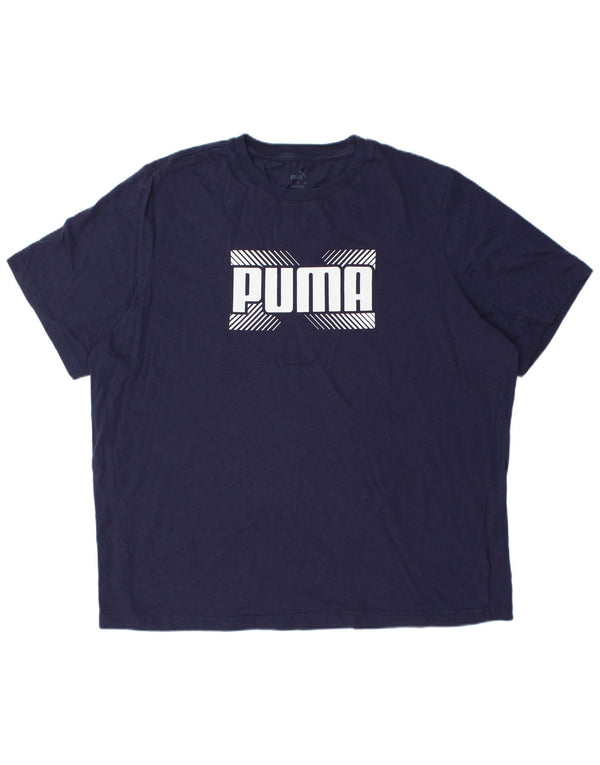 Camiseta masculina Puma Graphic Top 2XL algodão azul marinho