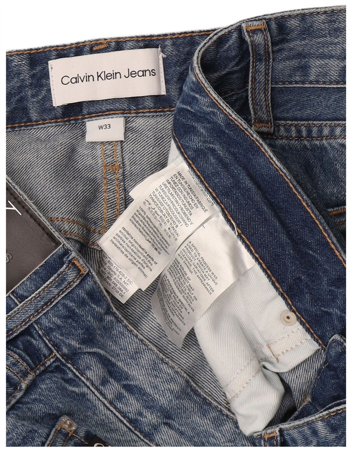Calça jeans reta masculina Calvin Klein W33 L31 algodão azul