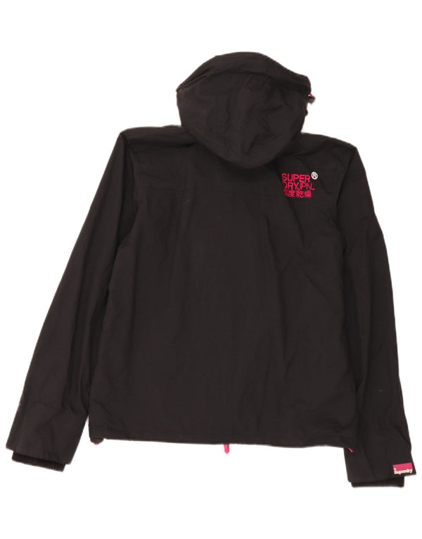 Jaqueta corta-vento feminina Superdry com capuz e blusão UK 16 grande preto