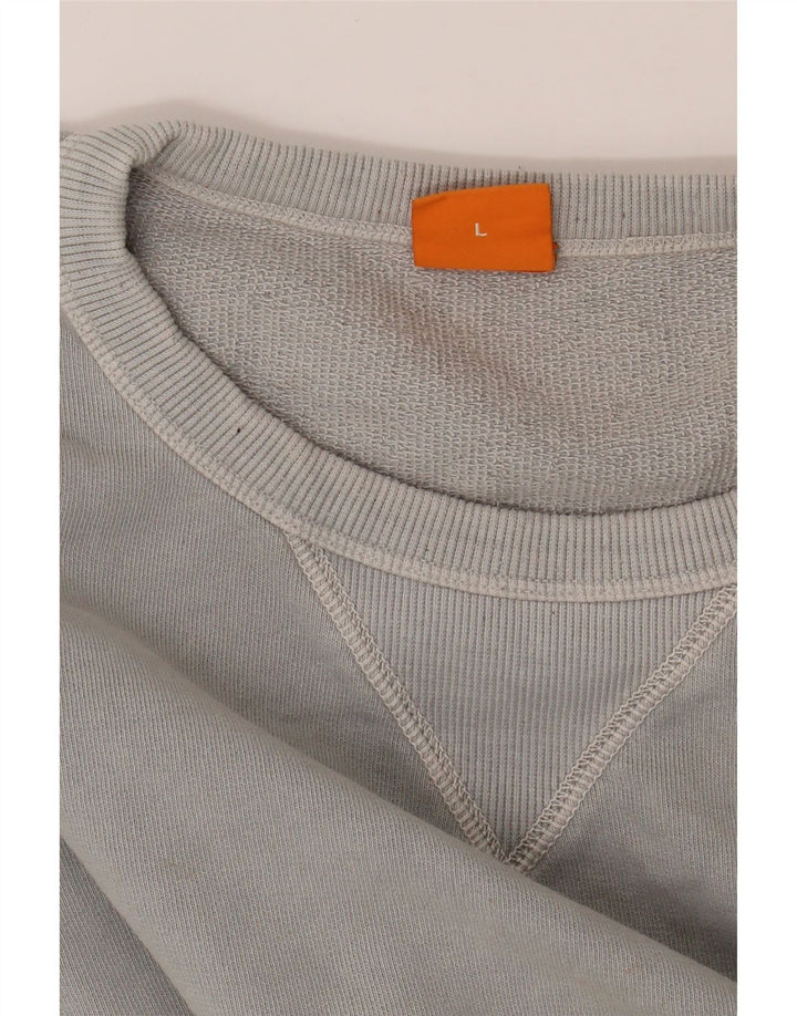 HUGO BOSS Mens Sweatshirt Jumper Large Grey Cotton Vintage Hugo Boss and Second-Hand Hugo Boss from Messina Hembry 