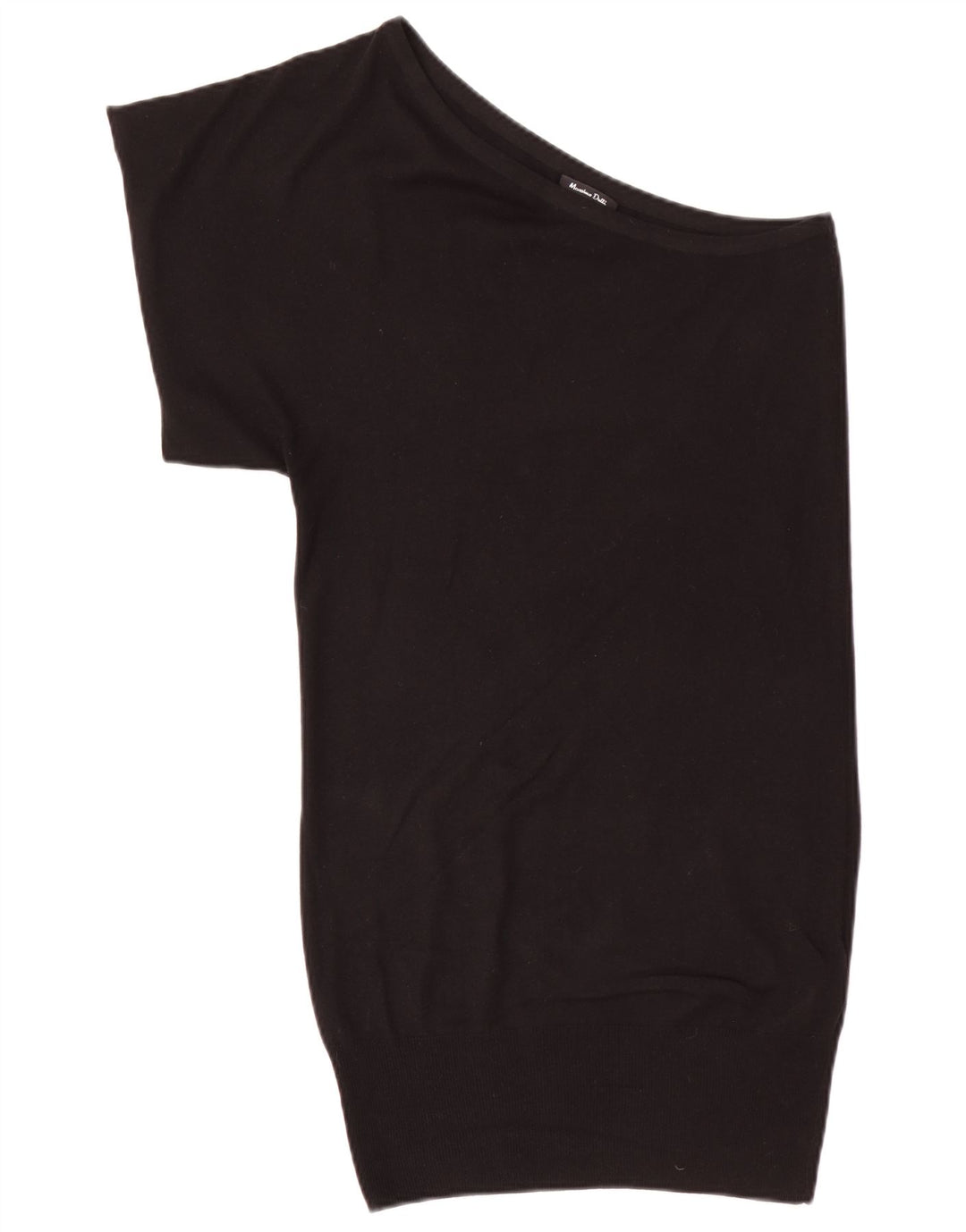 Vestido jumper feminino Massimo Dutti de um ombro Reino Unido 12 seda preta média