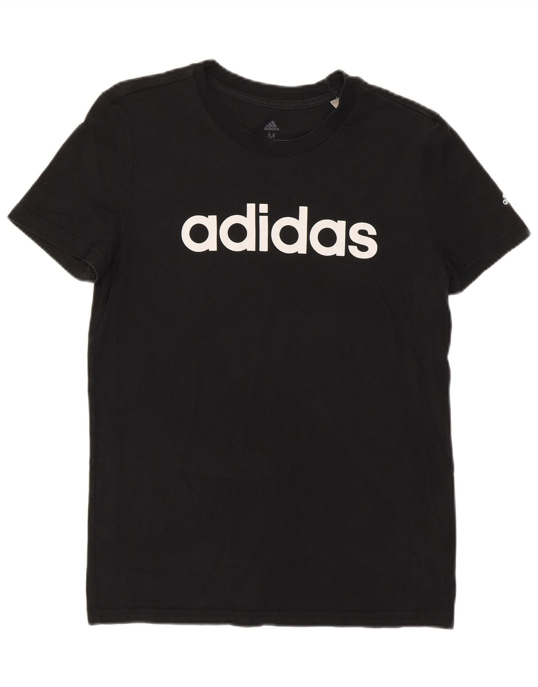 Camiseta feminina ADIDAS com estampa gráfica UK 12/14 médio algodão preto