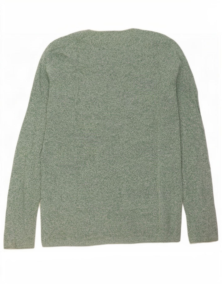 Zara Suéter masculino com gola canoa grande verde manchado