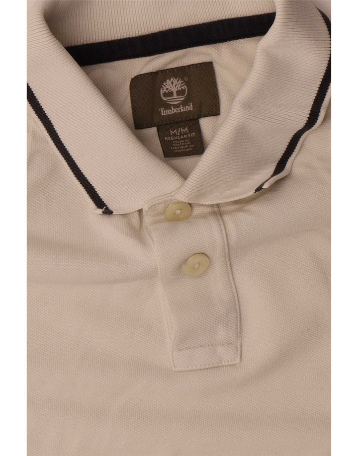 Camisa polo masculina Timberland Regular Fit médio algodão listrado branco