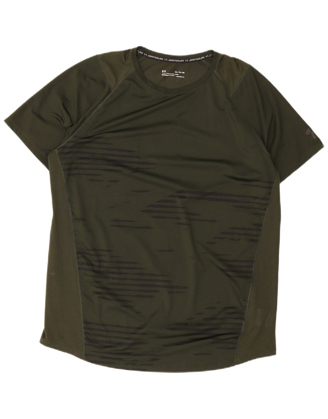 Under Armour Camiseta masculina justa XL poliéster listrado verde
