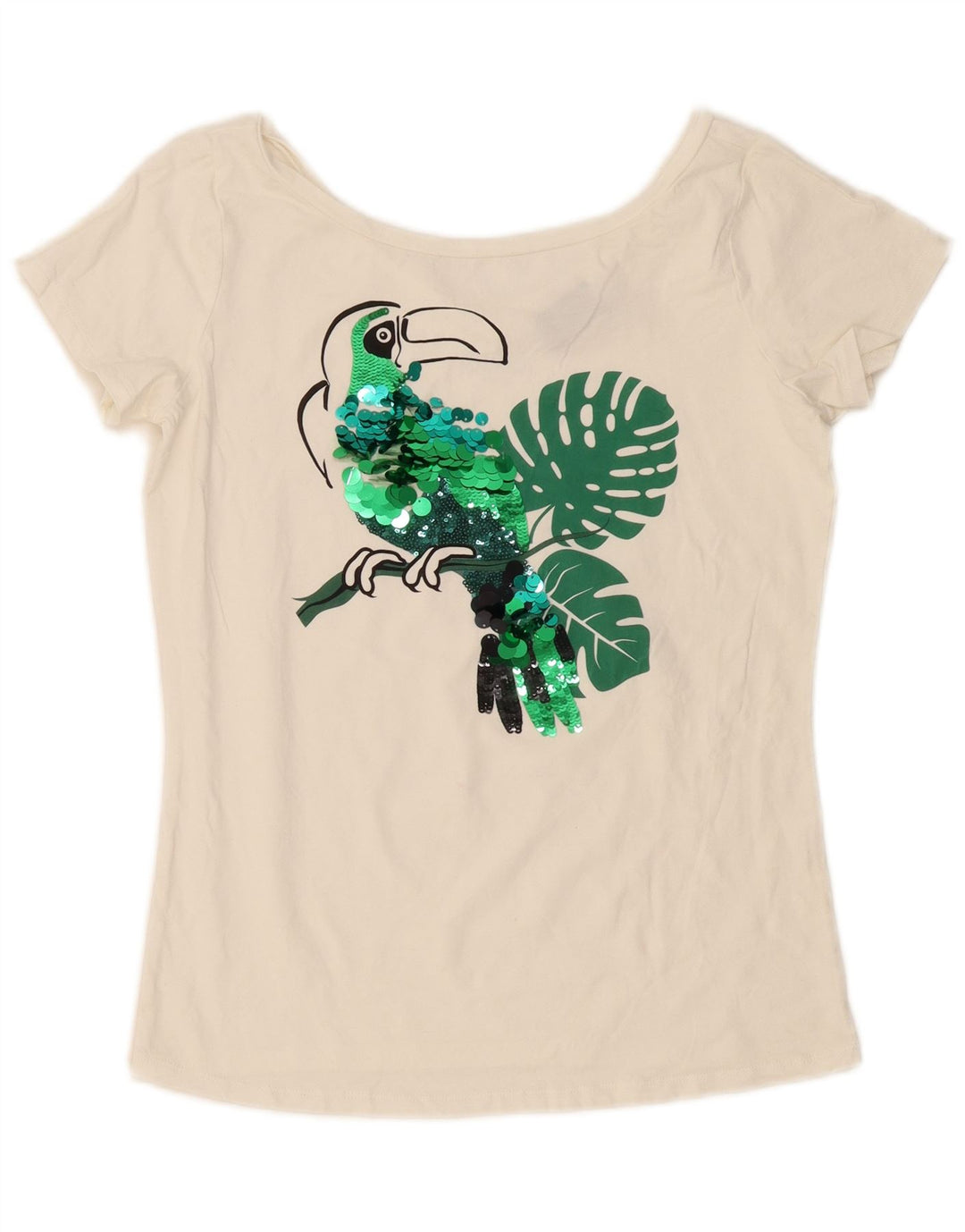 Camiseta feminina Liu Jo com estampa gráfica UK 14 médio branco