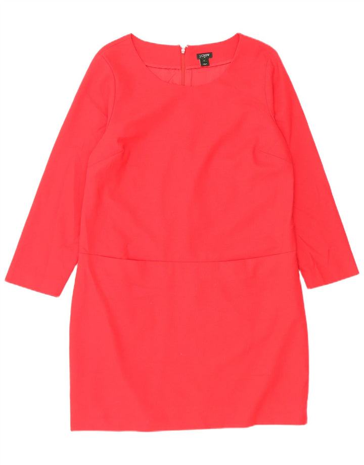 J. Crew Vestido feminino manga 3/4, tamanho 8, lã vermelha média
