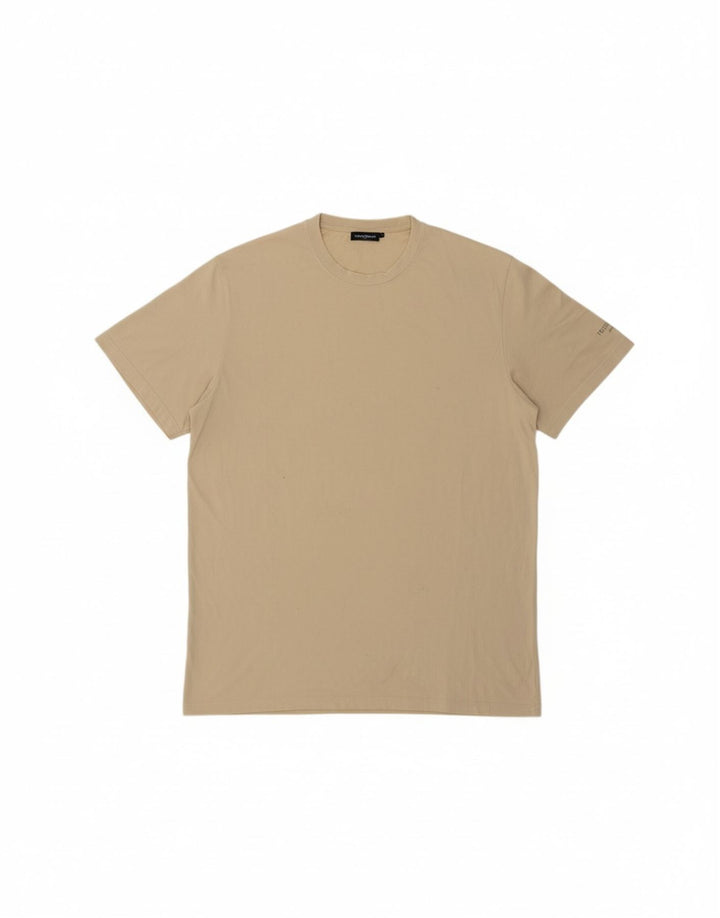 TRUSSARDI JEANS Camiseta masculina Top 2XL Algodão Bege
