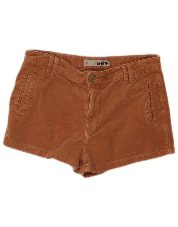 Shorts feminino de veludo Topshop W28 algodão bege médio