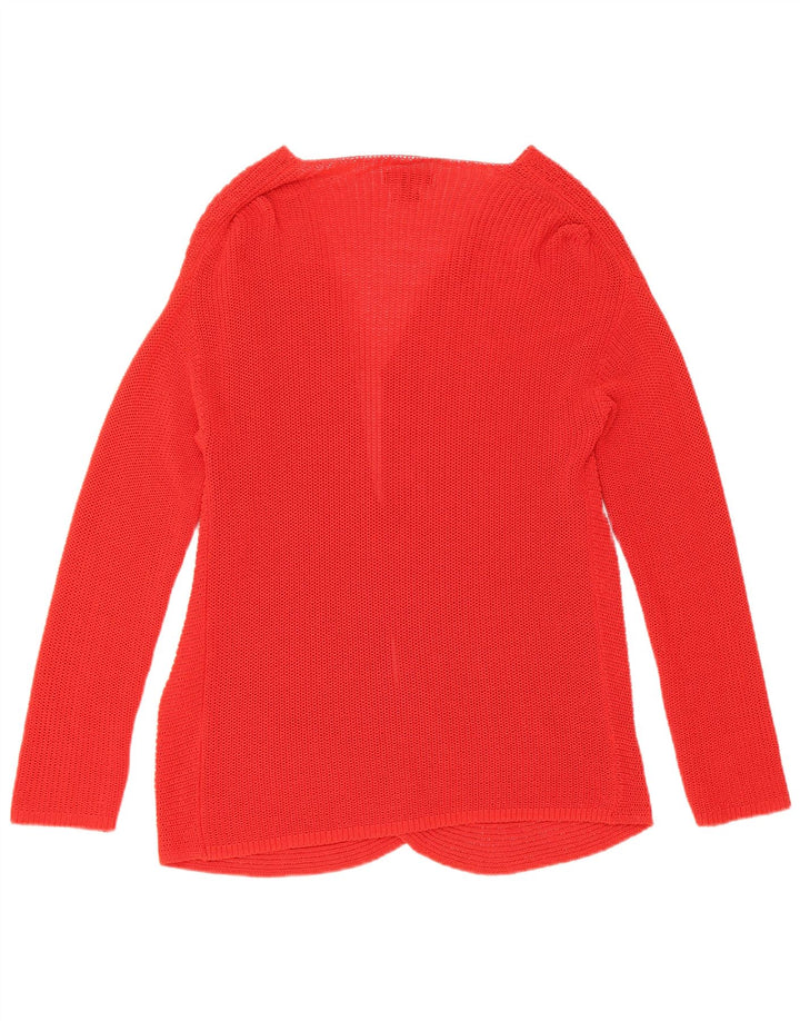 Suéter cardigan aberto feminino Massimo Dutti Reino Unido 14 grande vermelho