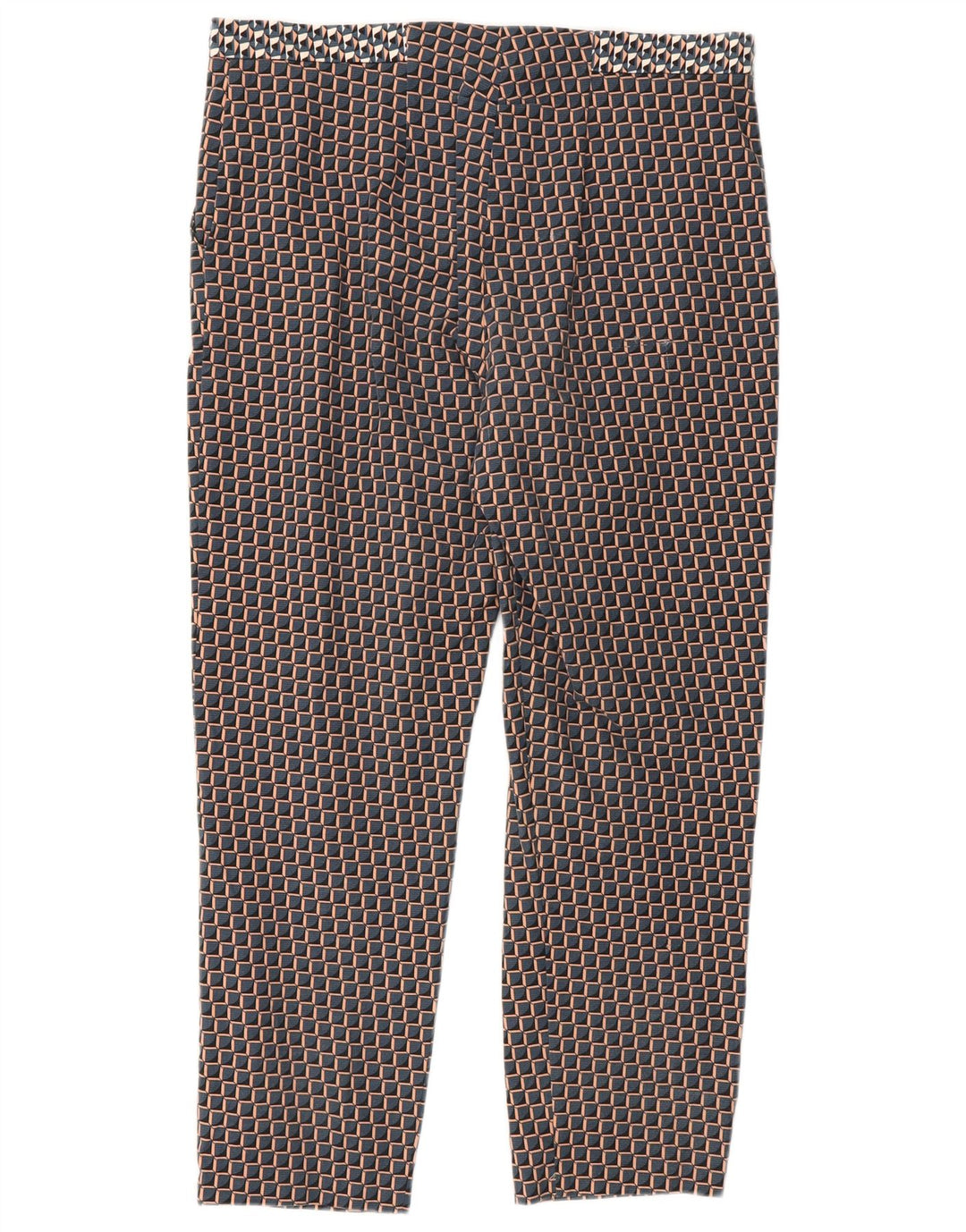 Calças recortadas femininas Topshop UK 12 médio W32 L25 multicolorido