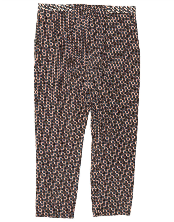 Calças recortadas femininas Topshop UK 12 médio W32 L25 multicolorido