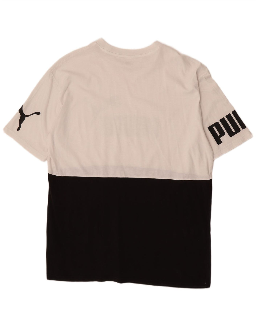 Camiseta masculina Puma Graphic Top médio preto colorblock algodão