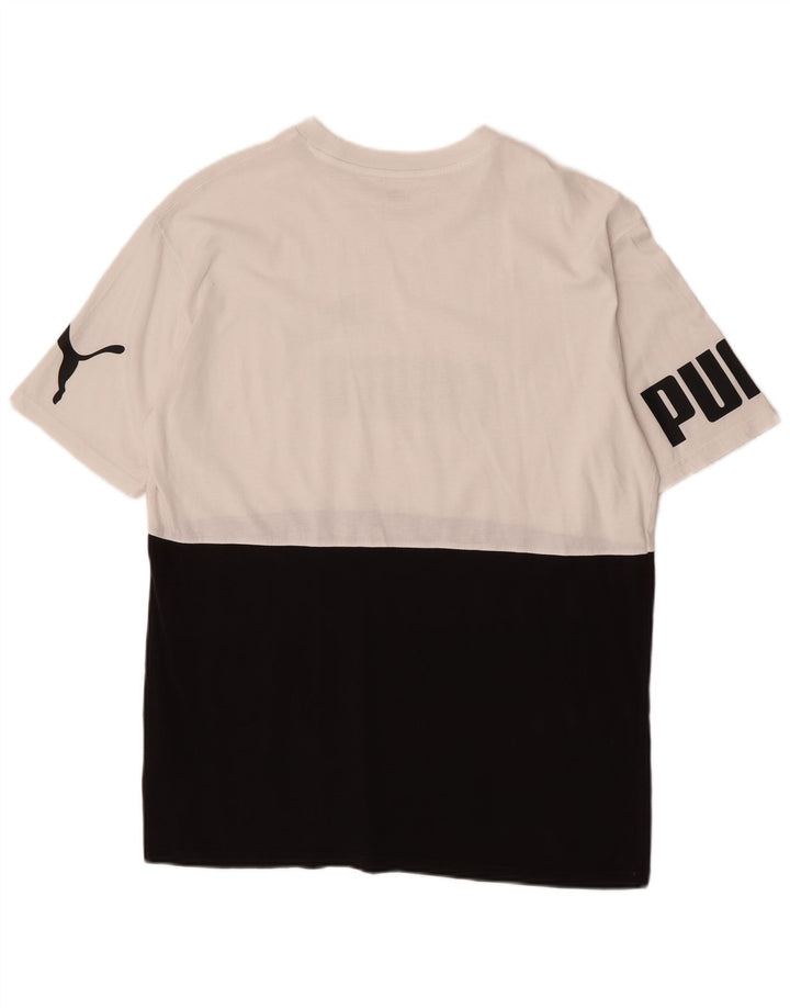 Camiseta masculina Puma Graphic Top médio preto colorblock algodão