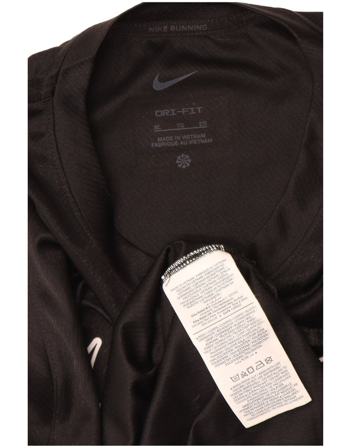 Nike Womens Dri Fit Graphic Vest Top UK 18 XL Preto Poliéster
