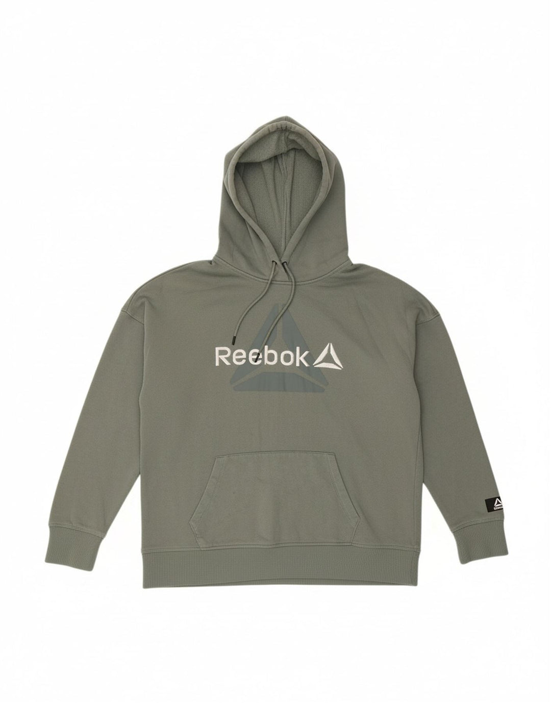 Suéter com capuz gráfico masculino REEBOK algodão cinza médio