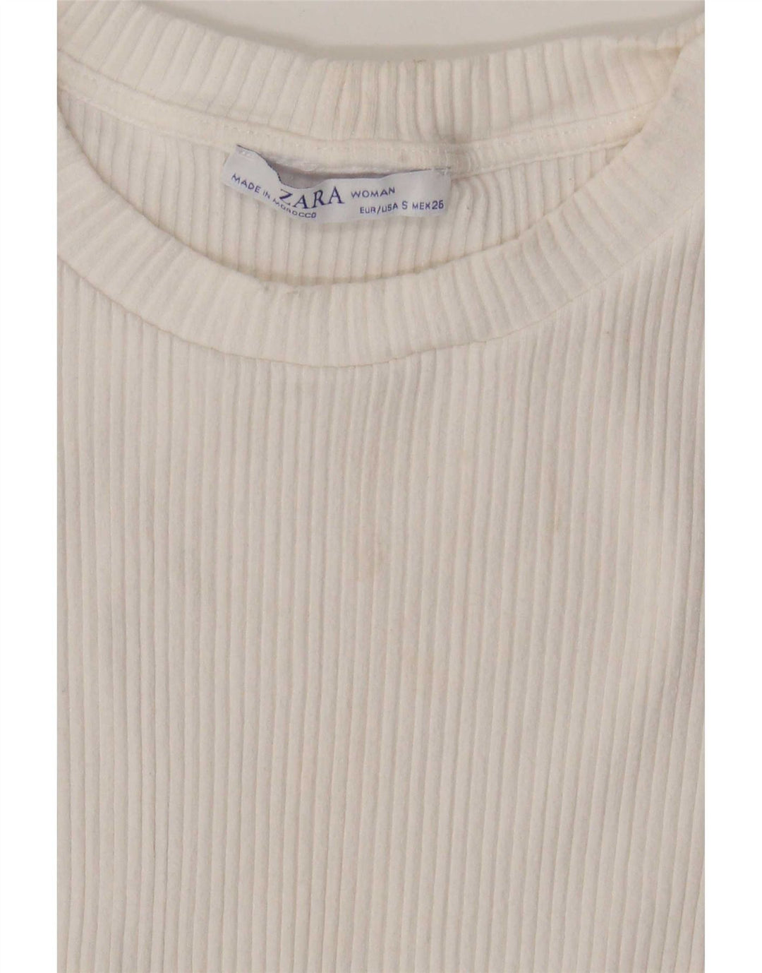 Blusa feminina Zara Top UK 8 pequena viscose branca