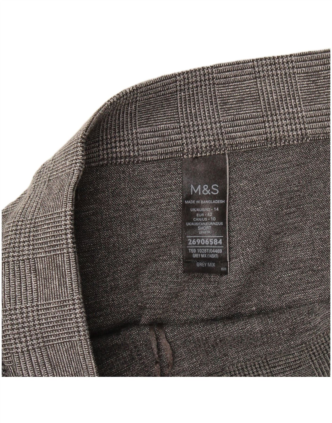 Calças cortadas femininas Marks & Spencer UK 14 grandes W32 L25 cinza