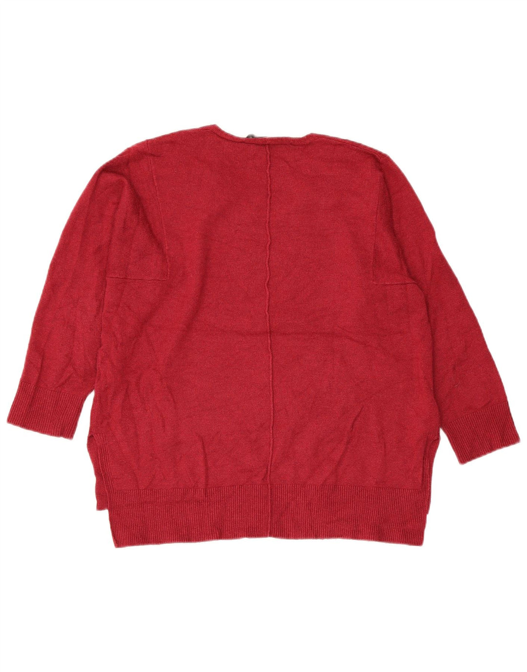 Suéter feminino FRENCH CONNECTION com decote em V Reino Unido 10 pequeno Borgonha