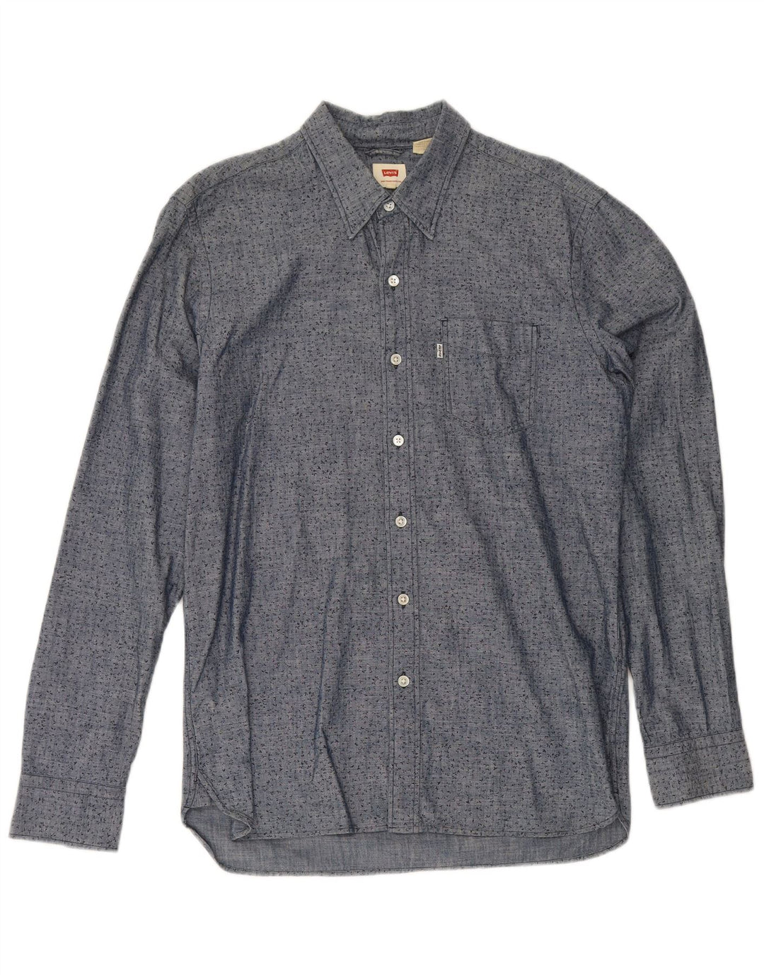 Camisa masculina Levi's de algodão manchado azul médio