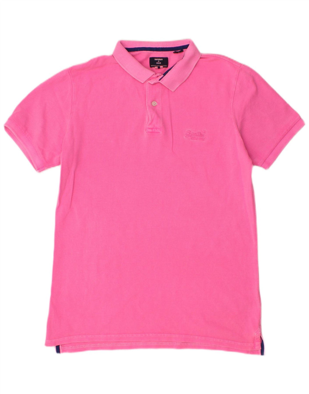 Camisa polo masculina SUPERDRY médio algodão rosa