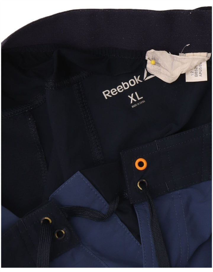 Shorts de natação masculino Reebok XL azul marinho colorblock poliéster