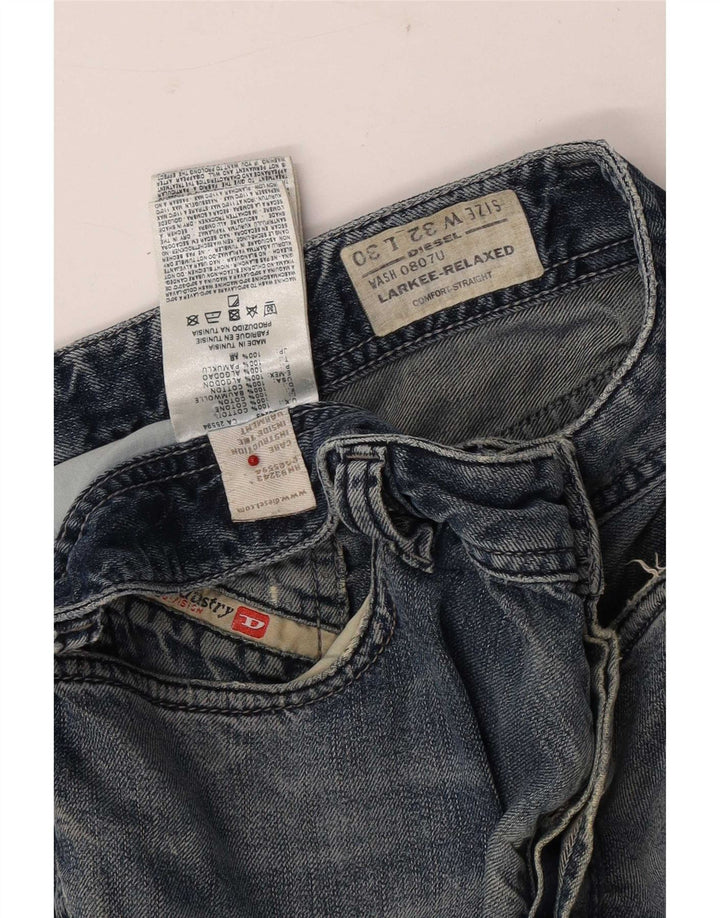 Diesel Mens Larkee Straight Jeans W32 L30 Azul Algodão