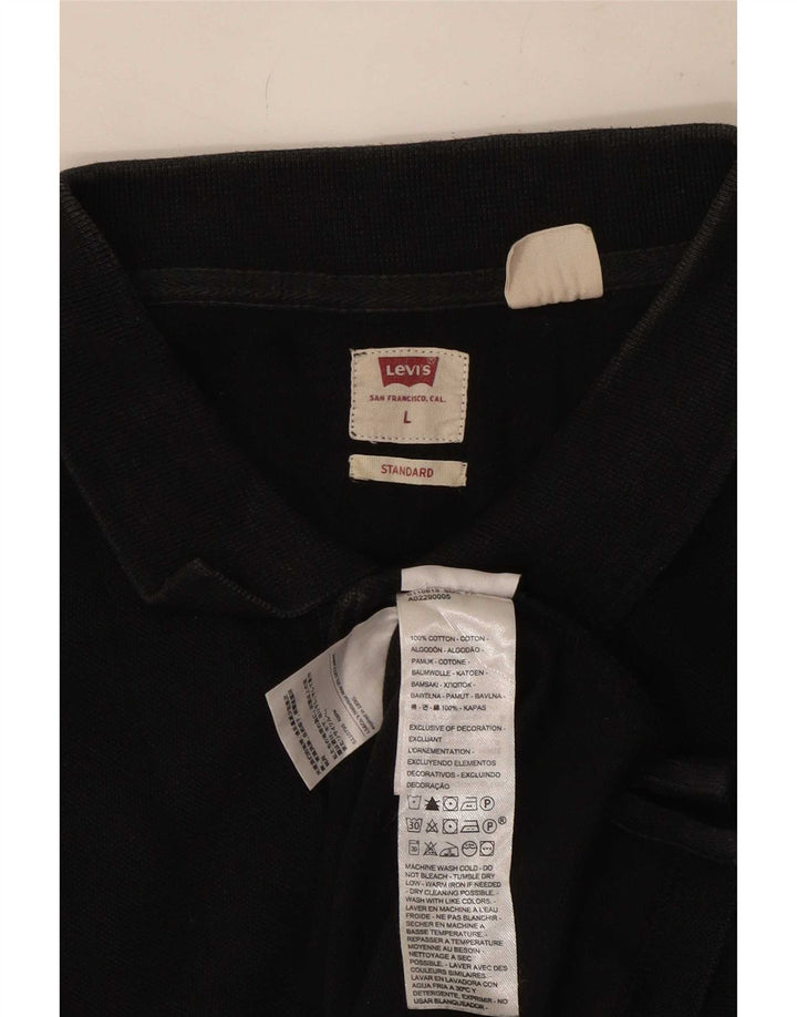 Camisa polo masculina padrão Levi's grande algodão preto