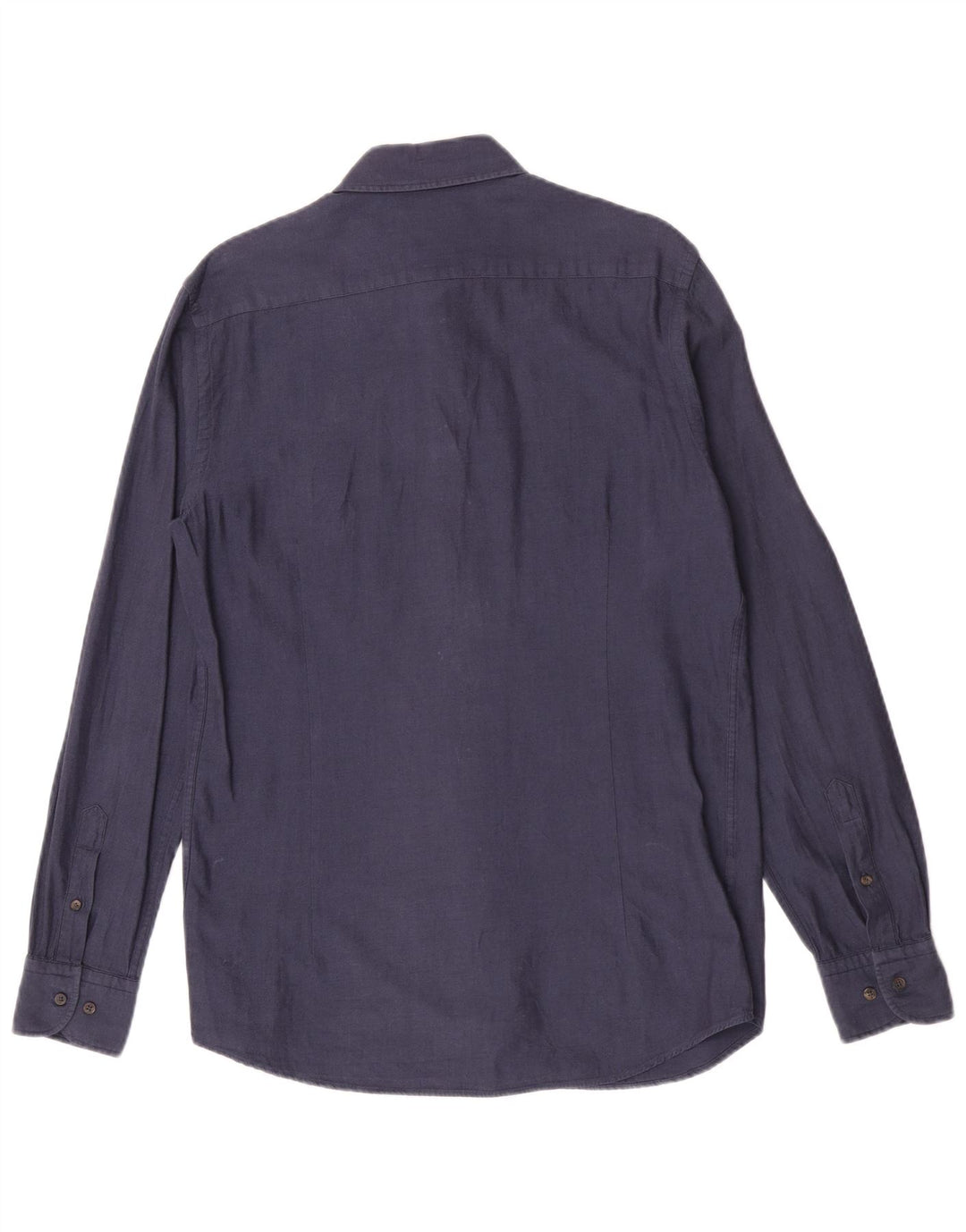 Camisa masculina Massimo Dutti de algodão azul marinho médio