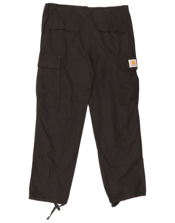 Calça Carhartt masculina reta cargo média W32 L29 algodão preto