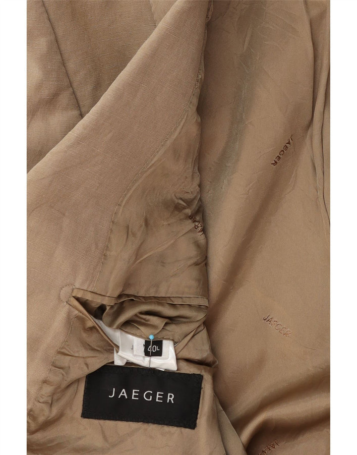 Jaqueta blazer masculina Jaeger com 2 botões Reino Unido 40 grande seda bege