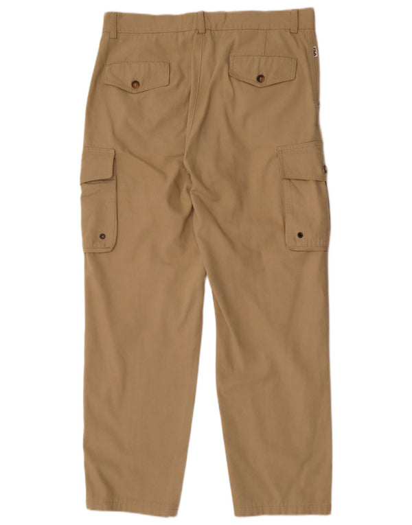 Fila Mens Straight Cargo Calças W36 L30 Algodão Bege