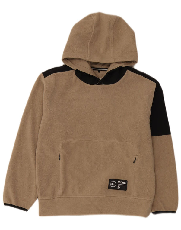 Zara Boys Jumper de lã com capuz 9-10 anos bege Colourblock