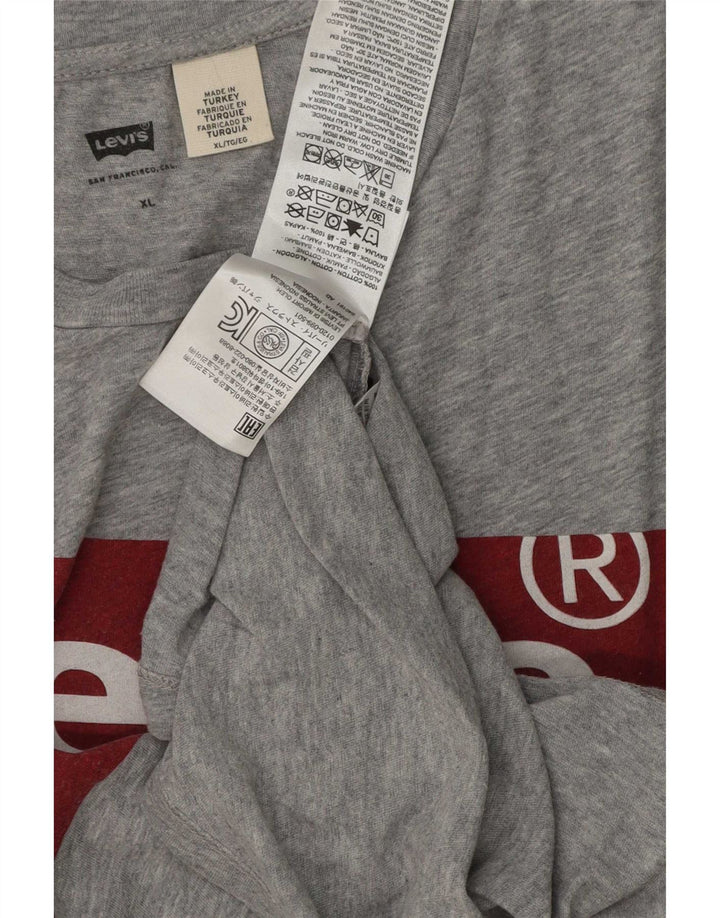 Camiseta gráfica masculina Levi's Top XL algodão cinza