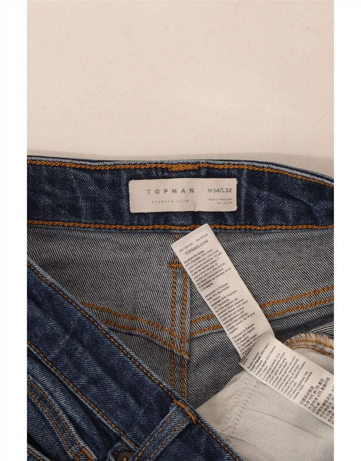 Jeans slim masculino TOPSHOP W34 L30 algodão azul