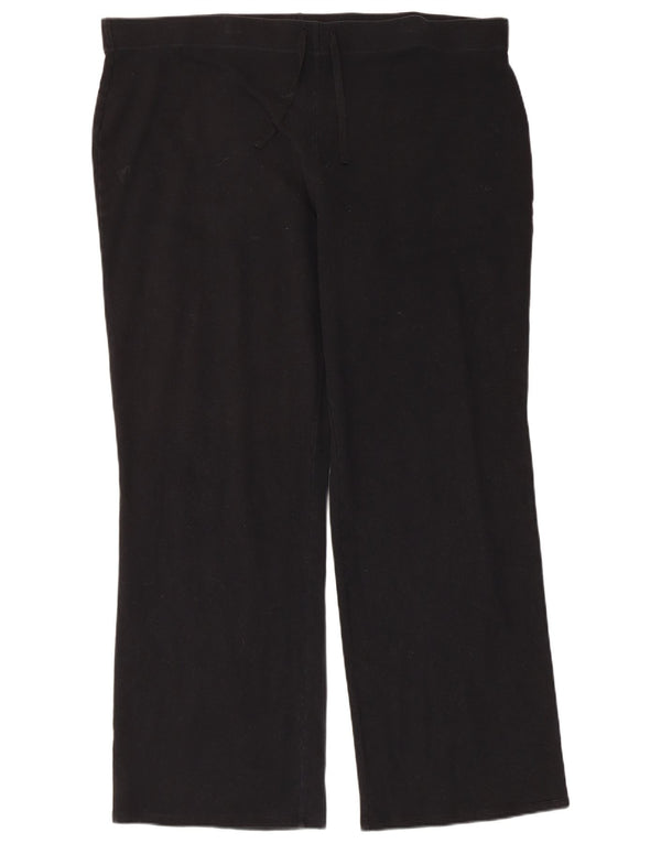 Calça de treino feminina Marks & Spencer com pernas largas Reino Unido 22 3XL algodão preto