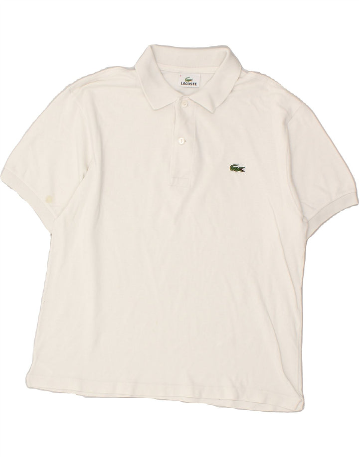 Camisa polo masculina LACOSTE tamanho 3 pequeno algodão branco